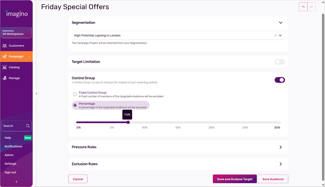 Exemple de campagne dans imagino : Friday Special Offers