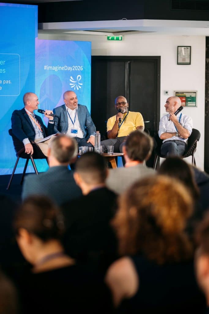 Anraud Chapis, Yohan Benqué, Franck Diogo et Nicolas Sallaberry, panel sur l'IA dans les organisations